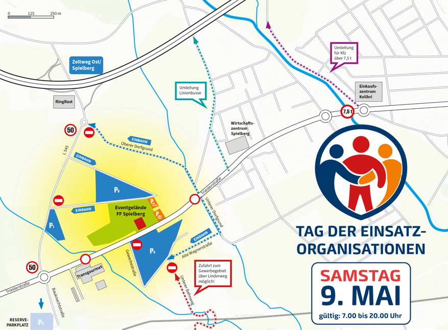 Tag der Einsatzorganisationen Spielberg Verkehrsmaßnahmen
