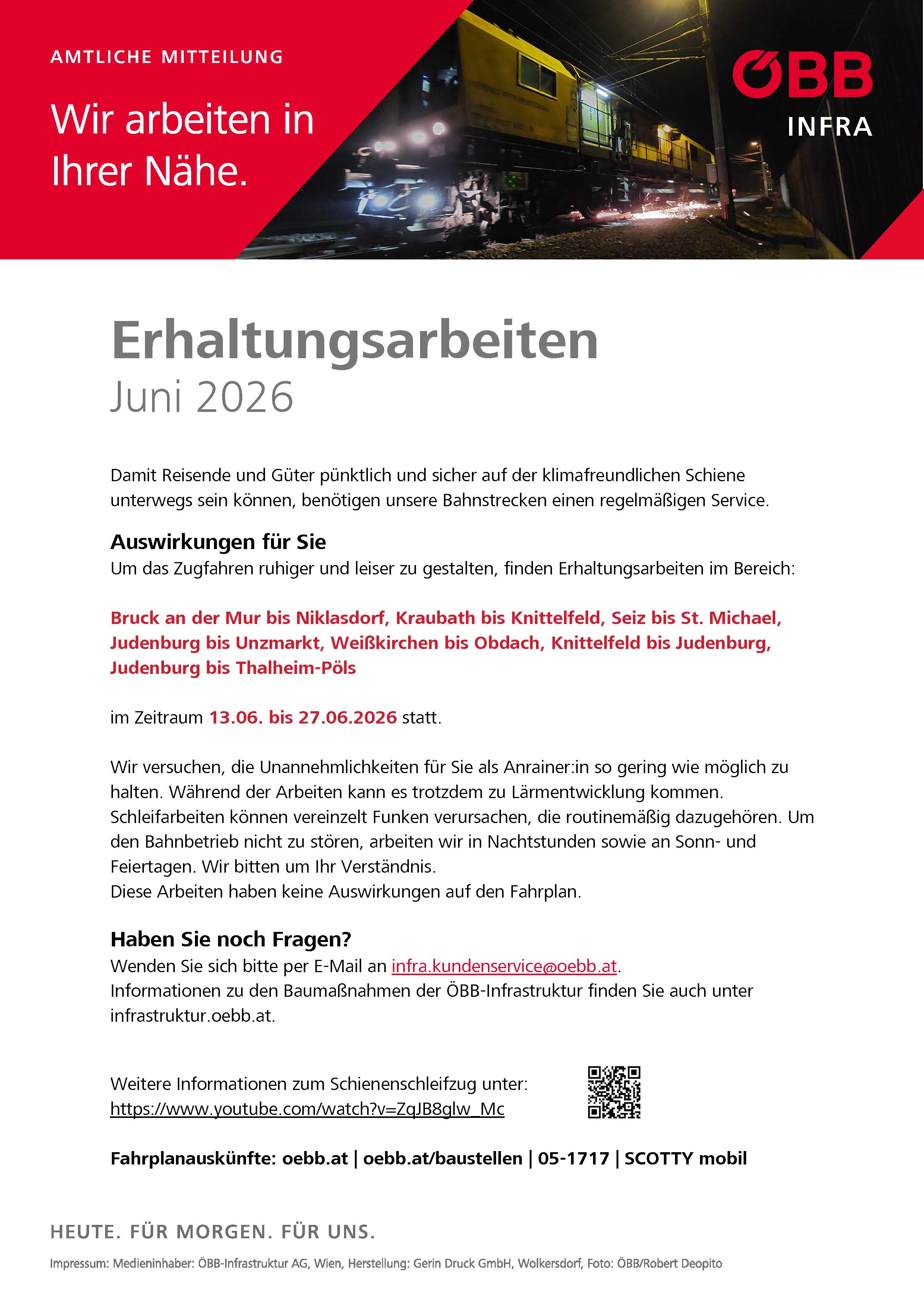 Information für Anrainer:innen der Österreichischen Bundesbahnen