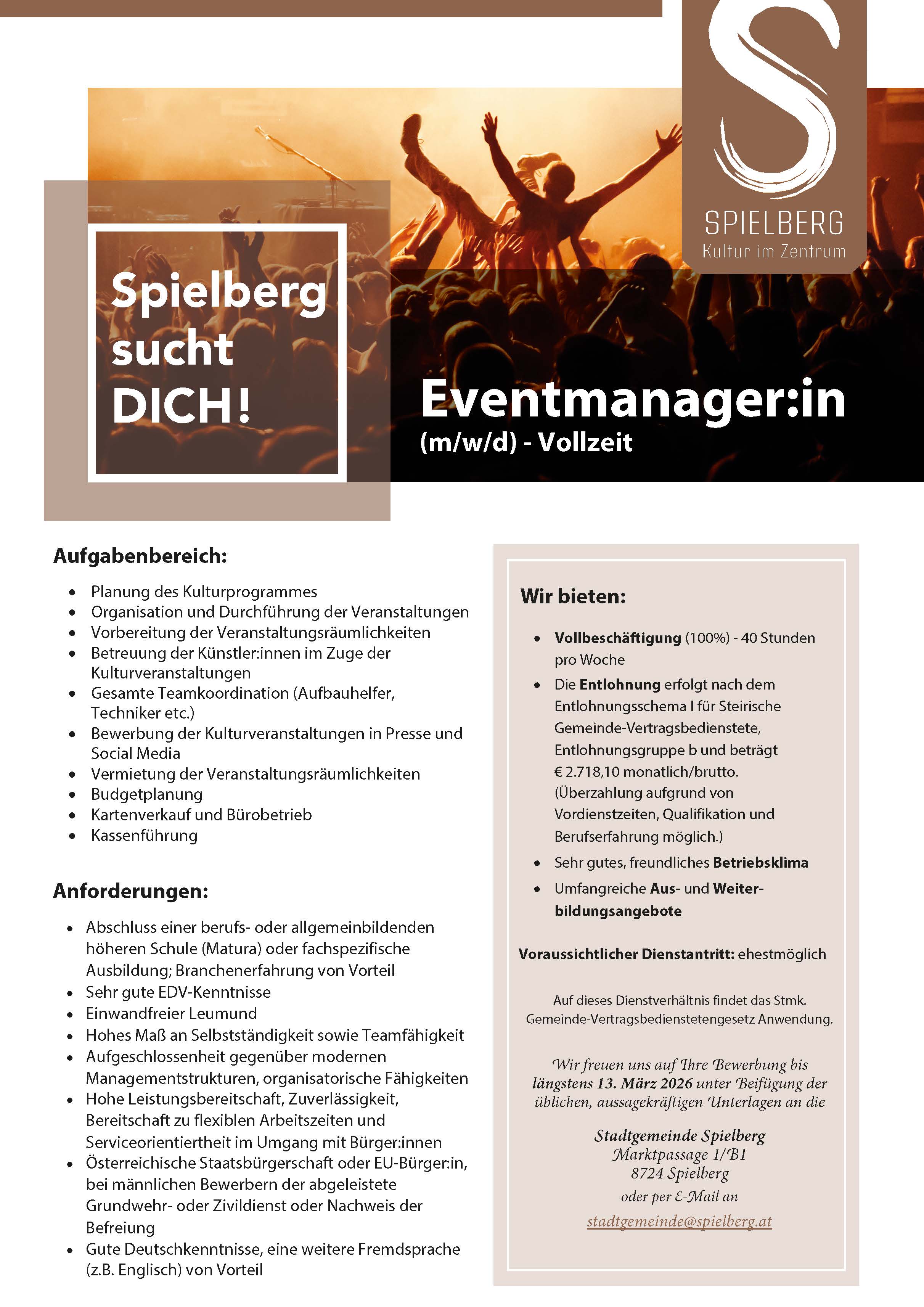 Wir suchen Verstärkung: Eventmanager:in (m/w/d)