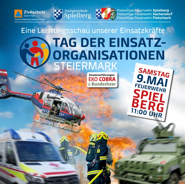 Save the Date: Tag der Einsatzorganisationen am 9. Mai in Spielberg